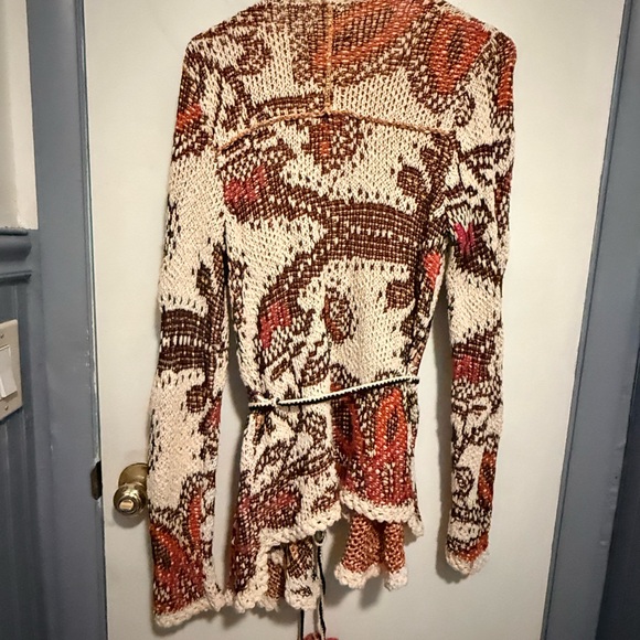 Rare Anthropologie Moth Pleiades Paisley Knit Open Cardigan - Picture 2 of 10